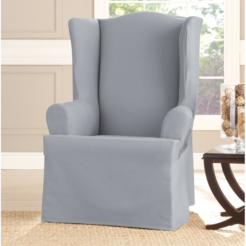 Sure Fit Cotton Box Cushion Wingback Slipcover & Reviews Wayfair